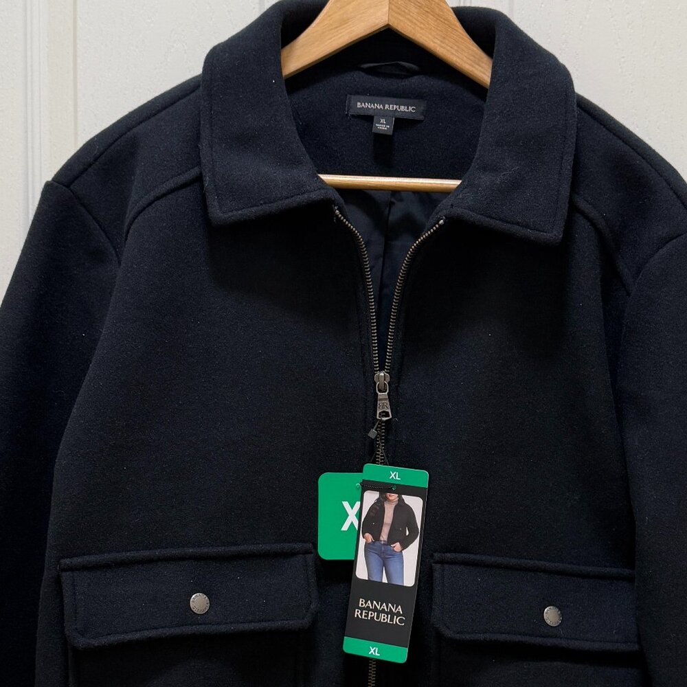 Banana Republic Women's Jacket Size XL Black Soft Brushed Fabric Casual (NEW) - Picture 2 of 16